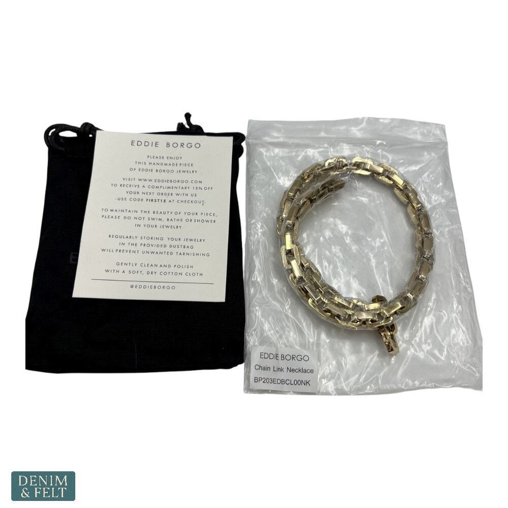 Eddie Borgo Supra Link Gold‎ Chain Necklace 12K Finish Heritage Luxe Statement - Picture 7 of 16